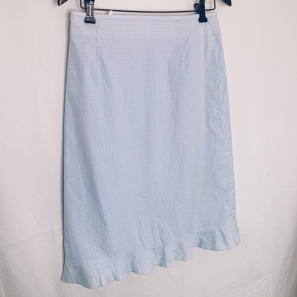 HIRSCH Gingham Ruffle Hem Pencil Skirt / Vintage - Picture 2 of 10